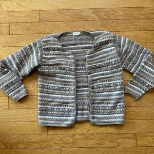 Vintage ALPS Fair Isle Knit Cardigan – Soft Neutral